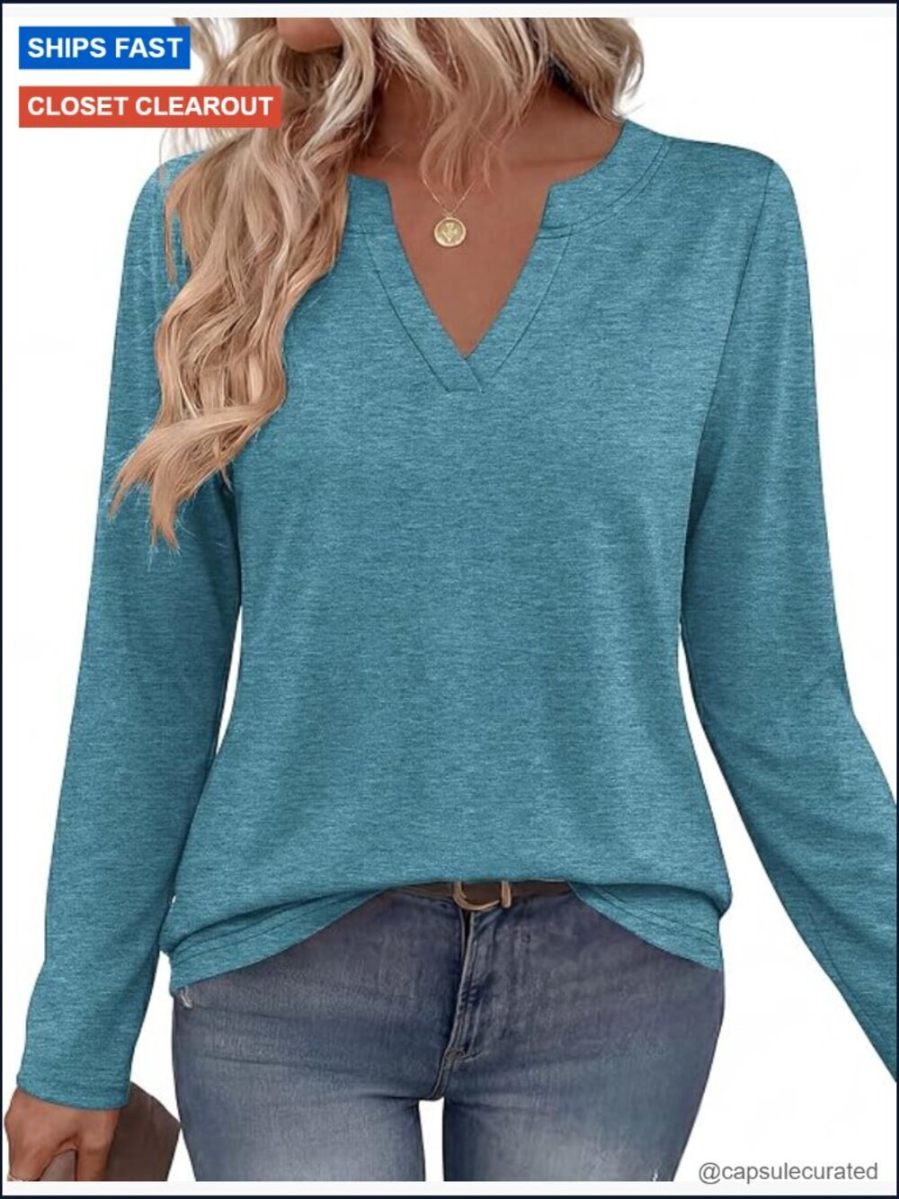 Long Sleeve V Neck Tunic Blouse Dressy Casual Work Business Top
